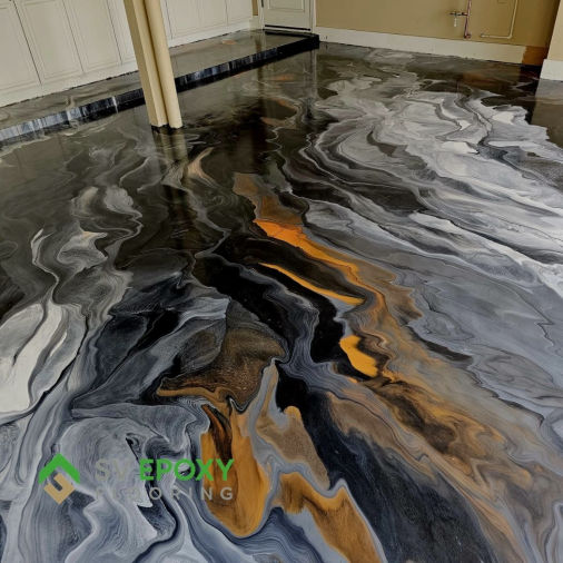 orange black and gray metallic epoxy simi valley